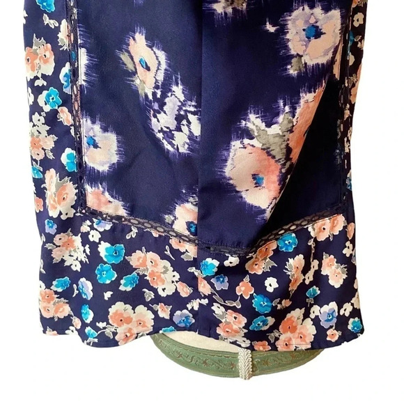 Rebecca Taylor Designer Navy Floral Lace Blouse Long Sleeve Size 2 - Picture 9 of 14